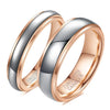 Rose Gold Geometric Curved Tungsten Steel Ring With Doublesided Electroplated Finish For Women And Men