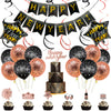 Rose Gold New Year Aluminum Foil Balloon Set With Letter Banner And Cake Topper Decorations For Party Displays