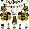 Rose Gold New Year Aluminum Foil Balloon Set With Letter Banner And Cake Topper Decorations For Party Displays