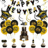 Rose Gold New Year Aluminum Foil Balloon Set With Letter Banner And Cake Topper Decorations For Party Displays