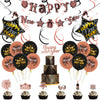 Rose Gold New Year Aluminum Foil Balloon Set With Letter Banner And Cake Topper Decorations For Party Displays
