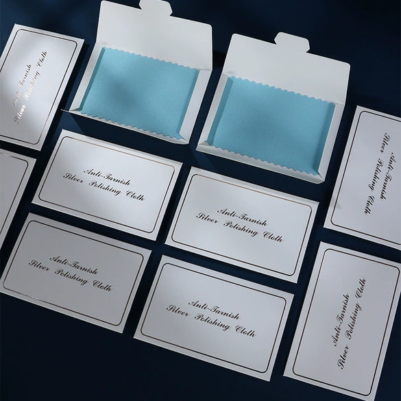 Rose Gold Paper Card Doublesided Deerskin Velvet Sterling Silver Jewelry Polishing Cleaning Cloth