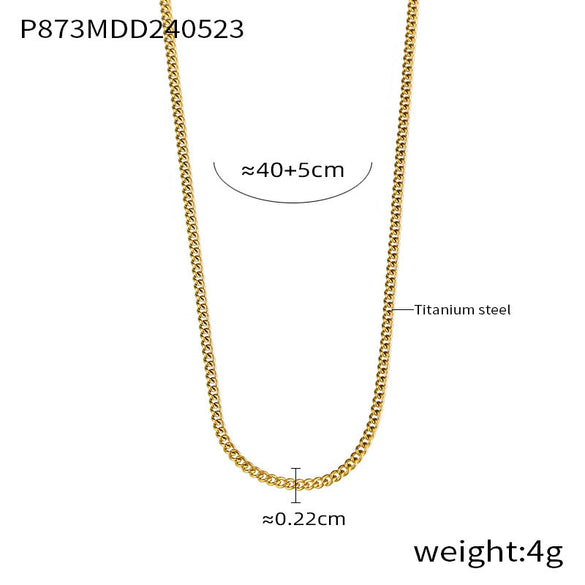 Rose Zircon Pendant Clavicle Necklace For Girls Light Luxury Style Stainless Steel Geometric Electroplating Jewelry