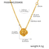 Rose Zircon Pendant Clavicle Necklace For Girls Light Luxury Style Stainless Steel Geometric Electroplating Jewelry