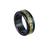 Rotatable Chinese Dragon Decompression Ring Titanium Steel Electroplated Black Geometric Jewelry