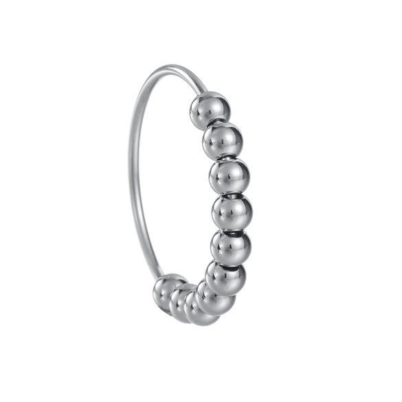 Rotatable Decompression Anxiety Bead Ring Stainless Steel Jewelry Electroplated Unisex