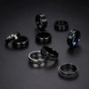 Rotatable Decompression Unisex Geometric Titanium Steel Couple Ring With Vacuum Plating