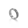 Rotatable Decompression Unisex Titanium Steel Ring With Geometric Pattern And Corrosion Greasing Treatment