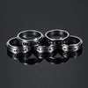 Rotatable Decompression Unisex Titanium Steel Ring With Geometric Pattern And Corrosion Greasing Treatment