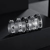 Rotatable Decompression Unisex Titanium Steel Ring With Geometric Pattern And Corrosion Greasing Treatment