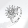 Rotatable Ring Copper Geometric Flowers Female Electroplated Fashion Light Luxury