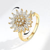 Rotatable Ring Copper Geometric Flowers Female Electroplated Fashion Light Luxury