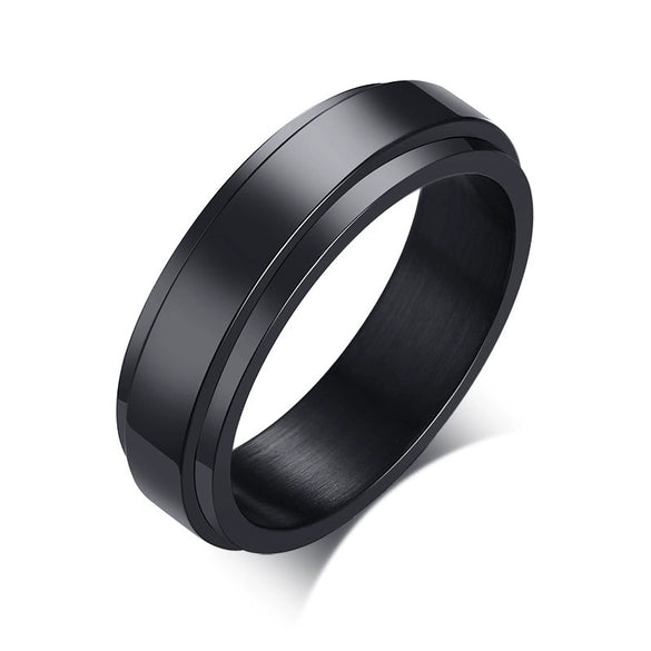 Rotatable Stainless Steel Unisex Ring With Geometric Style And Electroplating Treatment