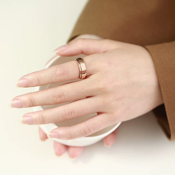 Rotatable Stainless Steel Unisex Ring With Geometric Style And Electroplating Treatment