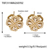Rotatable Super Flash Zircon Fourleaf Flower Stainless Steel Jewelry Set For Women With Electroplating