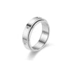 Rotatable Unisex Titanium Steel Diamond Ushaped Couple Ring Fashionable Cold Style Hand Jewelry