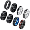 Rotating Decompression Ushaped Titanium Steel Ring Jewelry For Men And Women With Electroplating