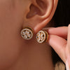 Rotating Flower Niche Fashion Elegant Women's Titanium Steel Necklace Earrings Ring Set With Electroplating