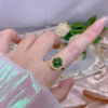 Rotating Moving Ring Flower Zircon Super Flash Ring Opening Color Retention Niche Design Fashion Hand Accessories Female Fashion