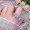 Rotating Moving Ring Flower Zircon Super Flash Ring Opening Color Retention Niche Design Fashion Hand Accessories Female Fashion