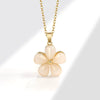 Rotating Ring And Necklace Suit Pearl Copper Geometric Plant Flowers Electroplated For Women