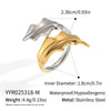 Rotating Seaweed Design Geometric Stainless Steel Electroplated Ring For Girls Non Fading Light Luxury Casual Hand Jewelry