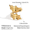 Rotating Seaweed Design Geometric Stainless Steel Electroplated Ring For Girls Non Fading Light Luxury Casual Hand Jewelry