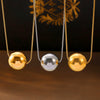 Round Ball Three Dimensional Pendant Clavicle Chain For Women Titanium Steel With 18K Gold Plated Electroplating Geometric Pattern Light Luxury Jewelry