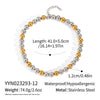 Round Bead Gold And Silver Color Matching Necklace For Girls Stainless Steel Geometric Exaggerate Electroplating Jewelry Accessories
