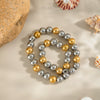 Round Bead Gold And Silver Color Matching Necklace For Girls Stainless Steel Geometric Exaggerate Electroplating Jewelry Accessories