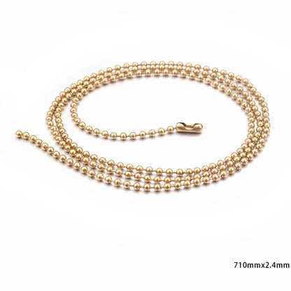 Round Bead Titanium Steel Chain Necklace Multi-specification Chain Stainless Steel Chain Wholesale