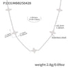 Round Bead Zircon Stacked Lucky Four Leaf Flower Small Clavicle Chain Light Luxury Necklace In Stainless Steel With Electroplating For Women
