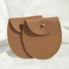 Round Bottom Pu Leather Snap Flip Bag For Jewelry Earrings Storage With Embossing