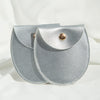 Round Bottom Pu Leather Snap Flip Bag For Jewelry Earrings Storage With Embossing