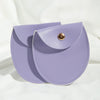 Round Bottom Pu Leather Snap Flip Bag For Jewelry Earrings Storage With Embossing