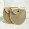 Round Bottom Pu Leather Snap Flip Bag For Jewelry Earrings Storage With Embossing