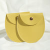 Round Bottom Pu Leather Snap Flip Bag For Jewelry Earrings Storage With Embossing