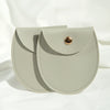Round Bottom Pu Leather Snap Flip Bag For Jewelry Earrings Storage With Embossing