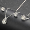 Round Chrysanthemum Four Leaf Clover Titanium Steel Jewelry Set With Gemstone Inlaid And Electroplated For Women