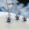 Round Chrysanthemum Turtle Design Alloy Jewelry Set With Electroplating Animal Series Unisex Earrings And Necklace