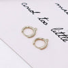 Round Copper Ear Buckle Inlaid With Zircon Electroplated Gold Color Retaining Women's Earrings