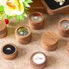 Round Double Ring Box Jewelry Display And Storage Box In Black Walnut Wood