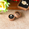 Round Double Ring Box Jewelry Display And Storage Box In Black Walnut Wood