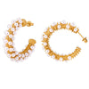 Round Geometric Titanium Steel Beading Earrings For Women With Electroplating Treatment Bohemian Style