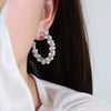 Round Geometric Titanium Steel Beading Earrings For Women With Electroplating Treatment Bohemian Style