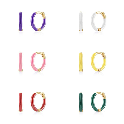 Round Handmade Oil Drop Earring Cross-border Hot Sale Fashion Trend Simple Ear Hoop Earrings