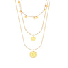 Round Medal Queen Portrait Multilayer Clavicle Necklace In Stainless Steel And Titanium Steel With Electroplating For Women Geometric Style