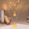 Round Medal Queen Portrait Multilayer Clavicle Necklace In Stainless Steel And Titanium Steel With Electroplating For Women Geometric Style