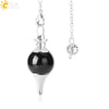 Round Natural Stone Pendant Polished White Crystal Amethyst Rose Quartz Multicolor Pendulum Jewelry With Copper Accessories