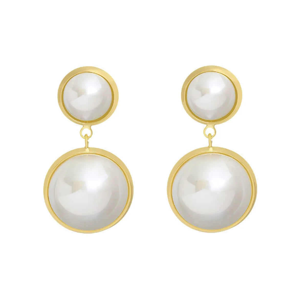 Round Pearl Splicing Pendant Earrings